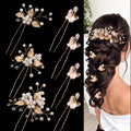 FoonLau 7-Piece Bridal Pearl &amp; Leaf Hairpin Set Gold/Silver