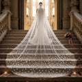 Foonlau Blossom Cascade 3D Floral Fleur-en-Tulle Cathedral Veil
