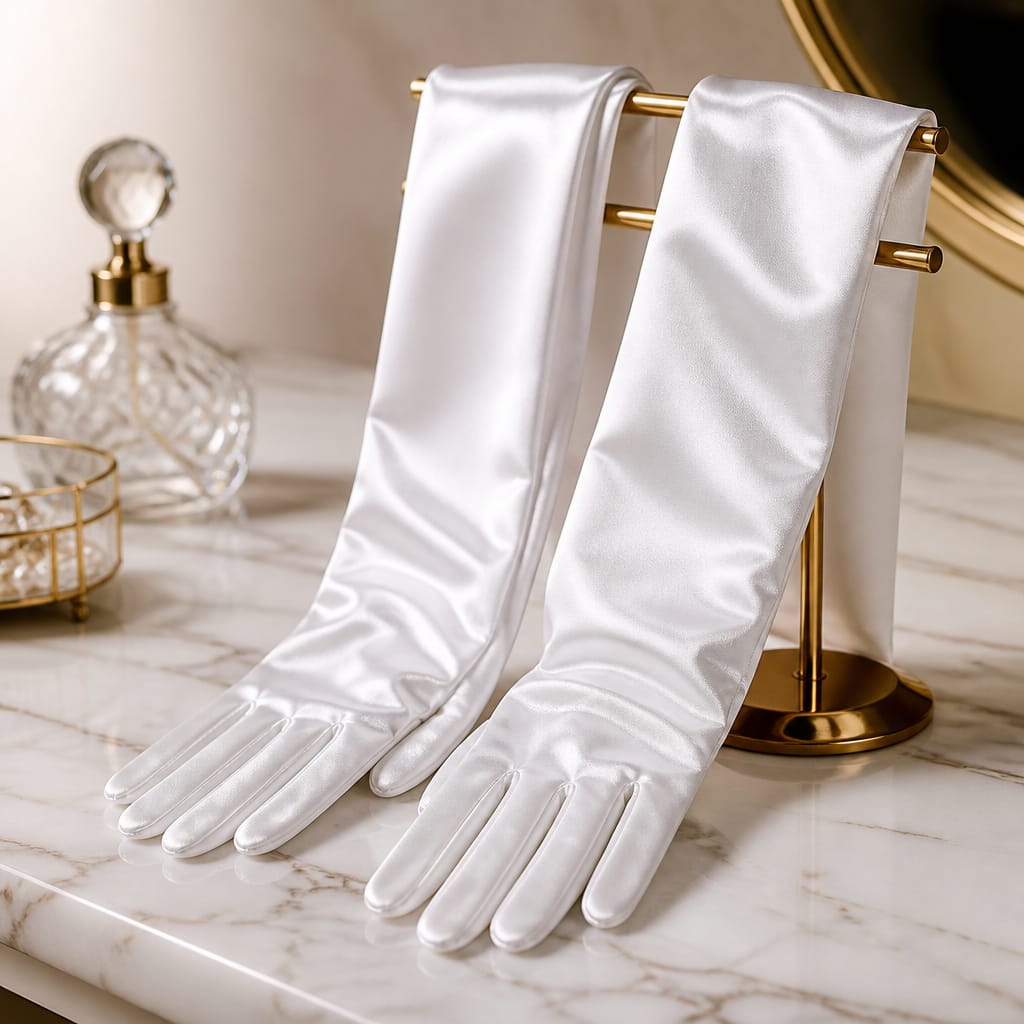 Lange Brauthandschuhe aus Satin